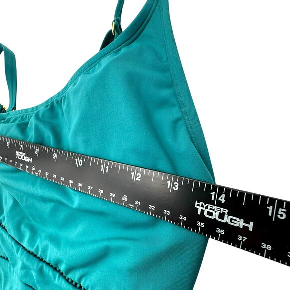 BLEU ROD BEATTIE Womens 10 Teal Green Behind the Seams Padded One Piece Swimsuit - Picture 8 of 10
